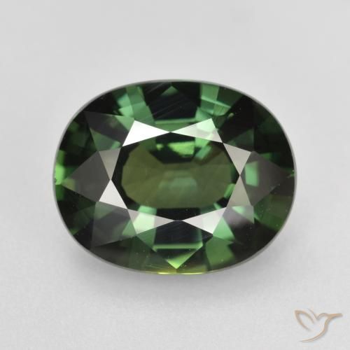 Zaffiro Verde scuro naturale da 4.74 ct, Ovale, VVS-VS