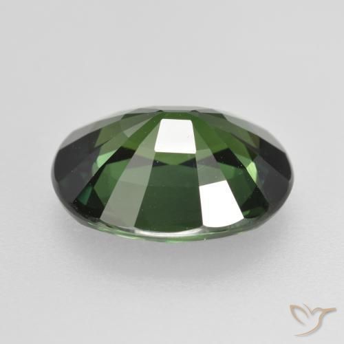 Zaffiro Verde scuro naturale da 4.74 ct, Ovale, VVS-VS