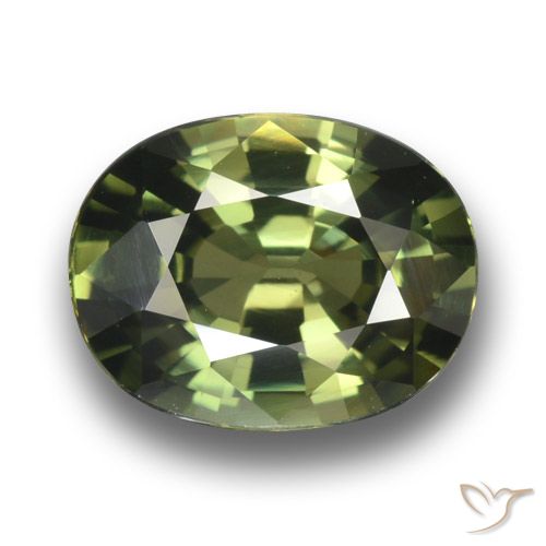 3.38ct Naturale Verde medio-scuro Zaffiro, Ovale, VVS-VS