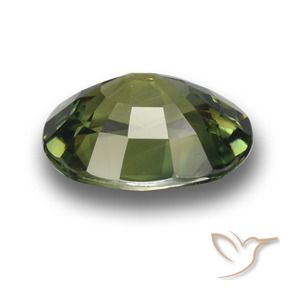 Zaffiro Verde medio-scuro naturale da 3.38 ct, Ovale, VVS-VS
