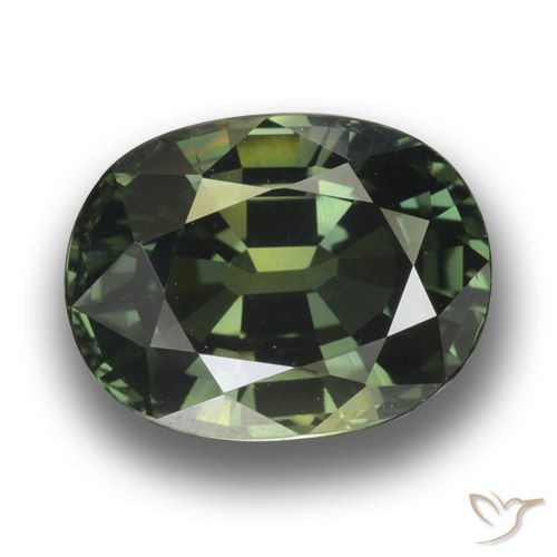 3.34ct Naturale Verde scuro Zaffiro, Ovale, VVS-VS