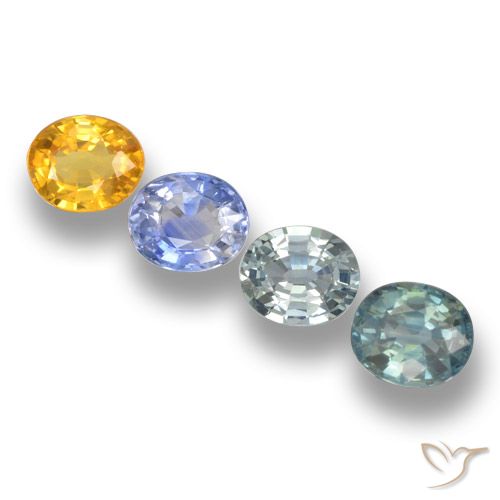Gemme di Zaffiro Multicolore naturale da 3.67 ct, Ovale, VVS-VS
