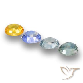 Gemme di Zaffiro Multicolore naturale da 3.67 ct, Ovale, VVS-VS