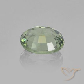 Zaffiro Verde chiaro naturale da 0.75 ct, Ovale, VVS