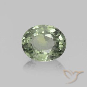 Zaffiro Verde foresta naturale da 0.77 ct, Ovale, VVS-VS