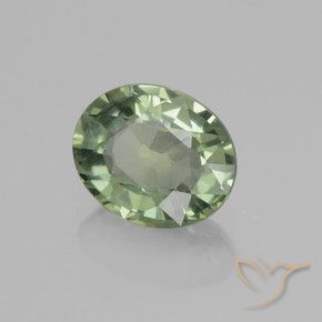 Zaffiro Verde foresta naturale da 0.81 ct, Ovale, VVS-VS