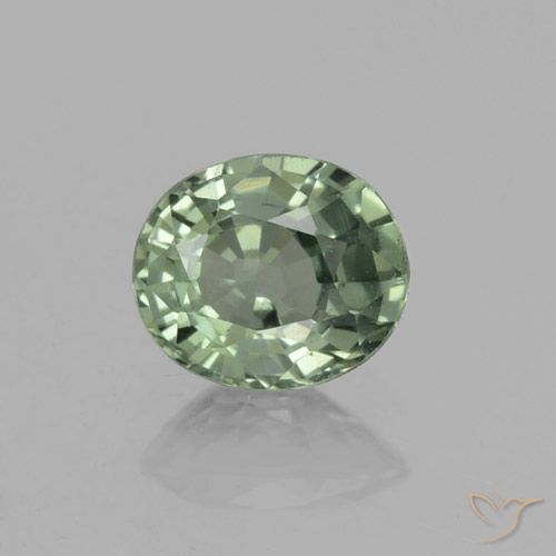 0.75ct Naturale Medium Light Green Zaffiro, Ovale, VVS-VS
