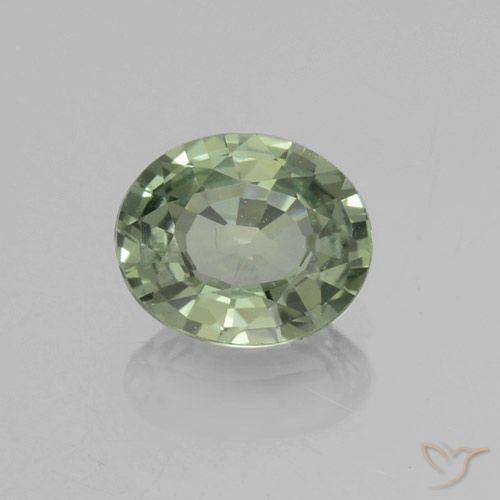 0.72ct Naturale Verde foresta Zaffiro, Ovale, VVS