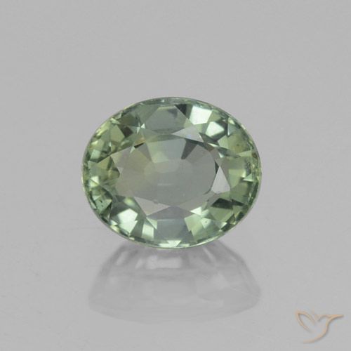 0.92ct Naturale Verde medio-chiaro Zaffiro, Ovale, VVS-VS