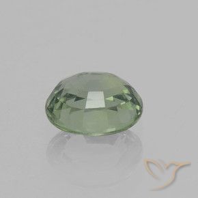 Zaffiro Verde medio-chiaro naturale da 0.92 ct, Ovale, VVS-VS