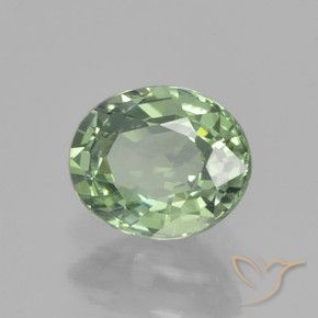 Zaffiro Verde chiaro naturale da 0.82 ct, Ovale, VVS-VS