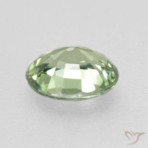 Zaffiro Verde foresta chiaro naturale da 0.75 ct, Ovale, VVS-VS