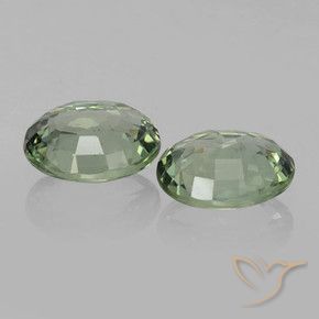 Gemme di Zaffiro Verde terroso naturale da 1.53 ct, Ovale, VVS-VS
