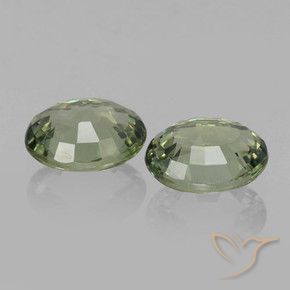 Gemme di Zaffiro Verde terroso naturale da 1.47 ct, Ovale, VVS-VS