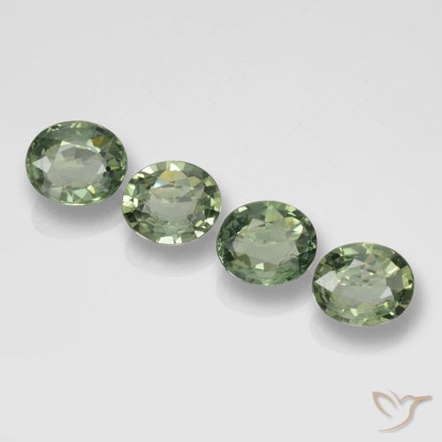 2.98ctw Naturale Verde foresta Zaffiro, Ovale, VVS