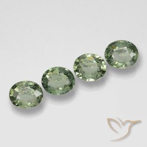Gemme di Zaffiro Verde foresta naturale da 2.98 ct, Ovale, VVS
