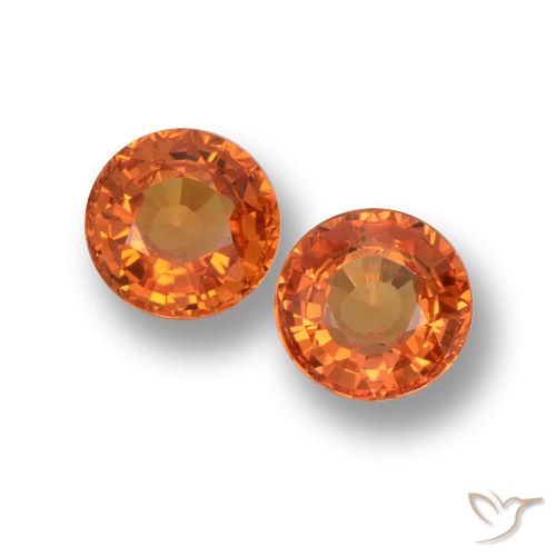 1.16ctw Naturale Arancio Medio Zaffiro, Rotondo, VVS-VS
