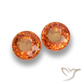 Gemme di Zaffiro Arancio Medio naturale da 1.16 ct, Rotondo, VVS-VS