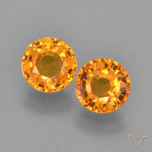 1.18ctw Naturale Albicocca Arancia Zaffiro, Rotondo, VVS-VS