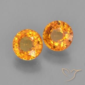 Gemme di Zaffiro Albicocca Arancia naturale da 1.18 ct, Rotondo, VVS-VS