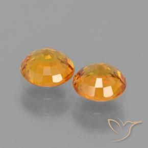 Gemme di Zaffiro Albicocca Arancia naturale da 1.18 ct, Rotondo, VVS-VS
