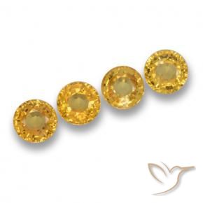 Gemme di Zaffiro Dorato scuro naturale da 2.42 ct, Rotondo, VVS-VS