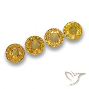 Gemme di Zaffiro Oro profondo naturale da 2.28 ct, Rotondo, VVS-VS