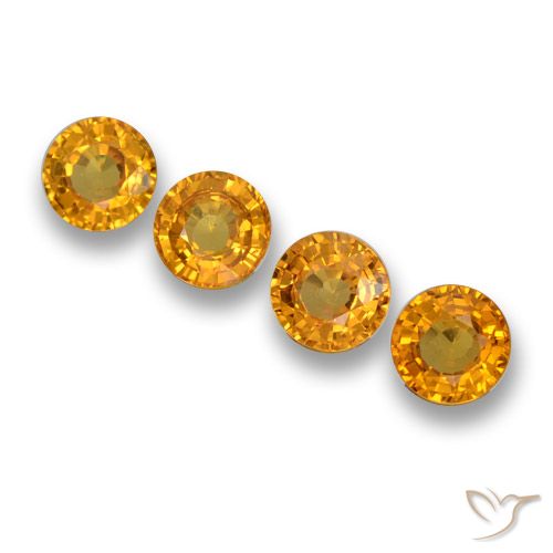 2.29ctw Naturale Arancio Scuro-Oro Zaffiro, Rotondo, VVS-VS