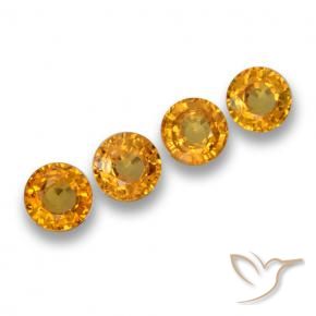 Gemme di Zaffiro Arancio Scuro-Oro naturale da 2.29 ct, Rotondo, VVS-VS