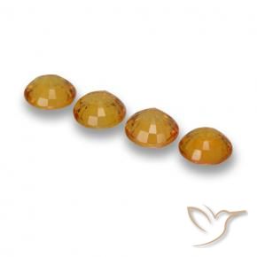 Gemme di Zaffiro Arancio Scuro-Oro naturale da 2.29 ct, Rotondo, VVS-VS