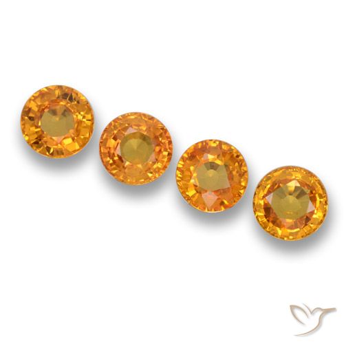 2.45ctw Naturale Arancione scuro Zaffiro, Rotondo, VVS-VS