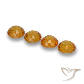 Gemme di Zaffiro Arancione scuro naturale da 2.45 ct, Rotondo, VVS-VS