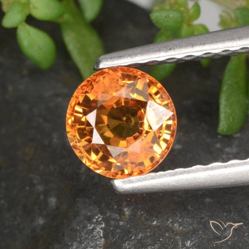 0.72ct Naturale Arancia Fuoco Zaffiro, Rotondo, VVS-VS