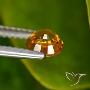 Zaffiro Arancio medio-scuro naturale da 0.88 ct, Rotondo, VVS-VS