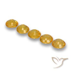 Gemme di Zaffiro Dorato scuro naturale da 2.47 ct, Rotondo, VVS-VS