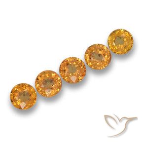 Gemme di Zaffiro Arancio intenso-OroG naturale da 2.72 ct, Rotondo, VS