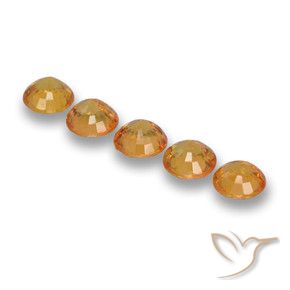 Gemme di Zaffiro Arancio intenso-OroG naturale da 2.72 ct, Rotondo, VS
