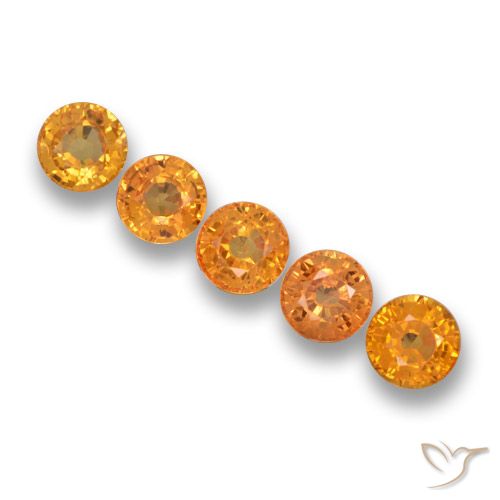 2.86ctw Naturale Arancio intenso-OroG Zaffiro, Rotondo, VS