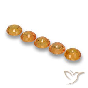 Gemme di Zaffiro Arancio intenso-OroG naturale da 2.86 ct, Rotondo, VS