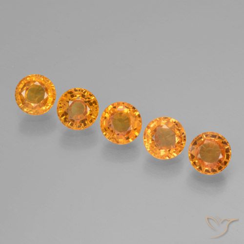 3.27ctw Naturale Arancio intenso-OroG Zaffiro, Rotondo, VVS-VS