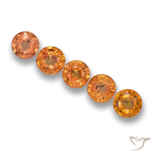 2.95ctw Naturale Arancio Medio Zaffiro, Rotondo, VVS-VS