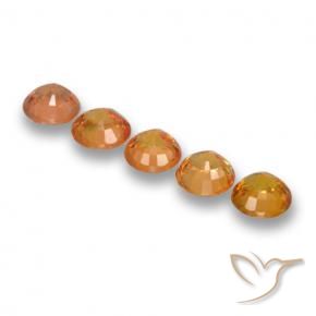 Gemme di Zaffiro Arancio Medio naturale da 2.95 ct, Rotondo, VVS-VS
