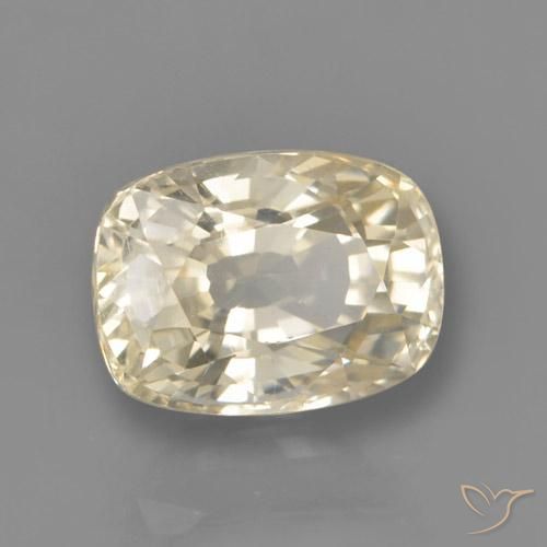 Zaffiro Giallo chiaro naturale da 1.45 ct, Cuscino, VVS