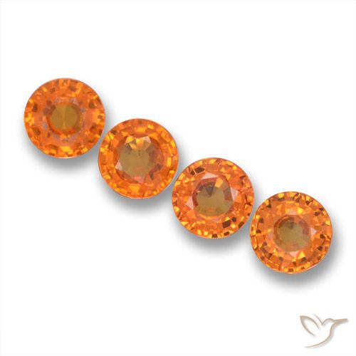 2.20ctw Naturale Arancia Fuoco Zaffiro, Rotondo, VVS-VS