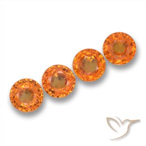 Gemme di Zaffiro Arancia Fuoco naturale da 2.20 ct, Rotondo, VVS-VS