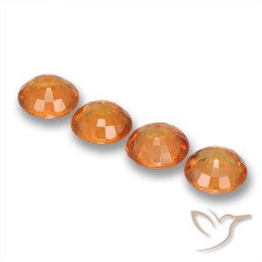Gemme di Zaffiro Arancia Fuoco naturale da 2.20 ct, Rotondo, VVS-VS