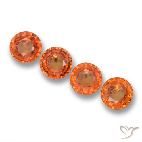 2.19ctw Naturale Arancione rossastra Zaffiro, Rotondo, VVS-VS