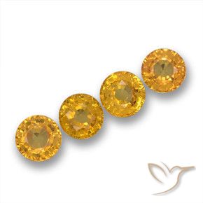 Gemme di Zaffiro Dorato scuro naturale da 2.31 ct, Rotondo, VS