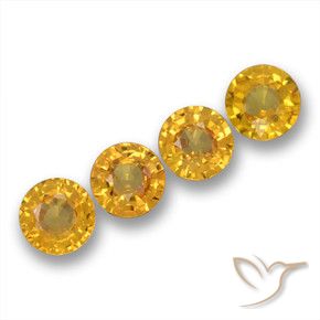 Gemme di Zaffiro Dorato scuro naturale da 2.18 ct, Rotondo, VVS-VS