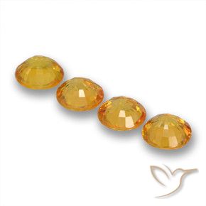 Gemme di Zaffiro Dorato scuro naturale da 2.18 ct, Rotondo, VVS-VS